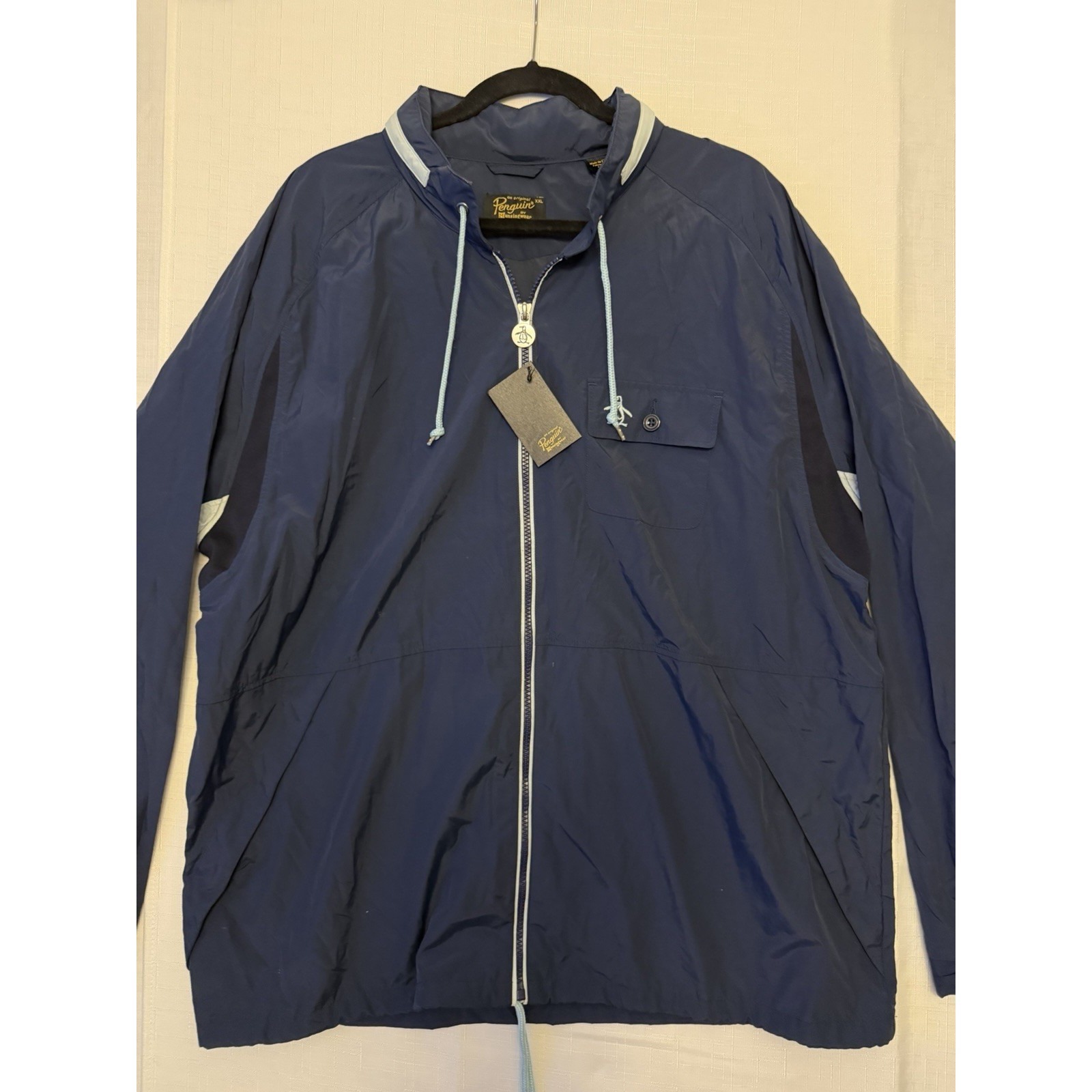 Vintage Original Penguin Munsingwear Nwt Windbreaker Jacket Xxl Navy Golf Op859